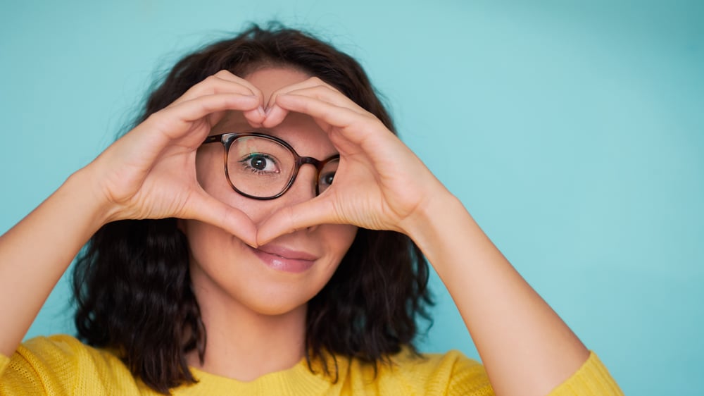 black framed reading glasses